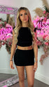 Amelia Black Backless Crop Top